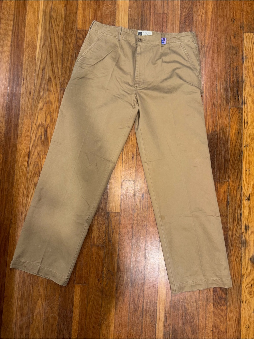 Men's Khaki Straight-Leg Pants